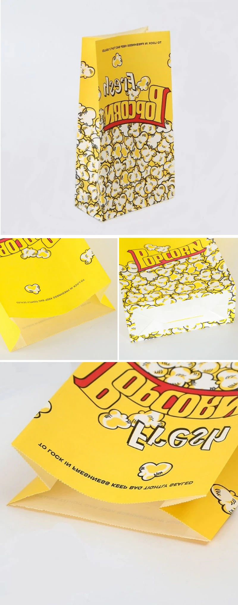 Top Quality Logo Printed Paper Popcorn Bags Microwave Popcorn Paper Bag Bakery Bag