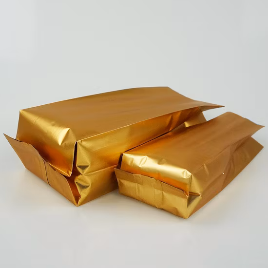 Kundenspezifischer Druck, feuchtigkeitsbeständiger Kaffeebeutel mit goldenem Heißsiegel-Seitenfalten-Kunststoffverpackungsbeutel