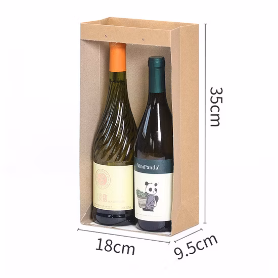 Kundenspezifische umweltfreundliche Großhandels-China-Hersteller-Champagner-Rotwein-Verpackungs-Papiertüte